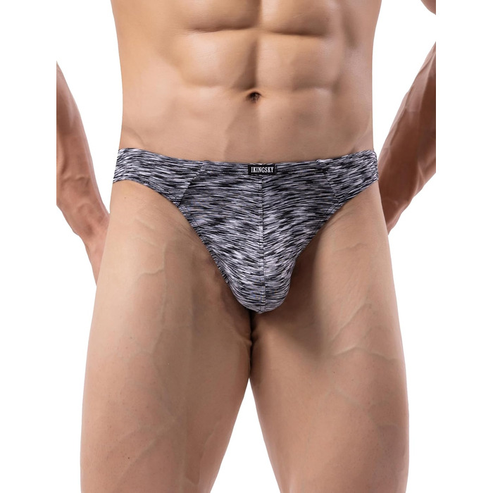 Танга чоловічі iKingsky, чорні, 4 шт. у пакунку, низька талія, швидковисихаючі