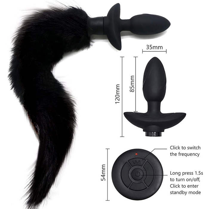 Анальні вібратори ChicLSQ з пультом дистанційного керування – силіконовий анальний плагін з пульта та вібрації, косплей, для жінок та чоловіків, розширювач ануса, чорний
