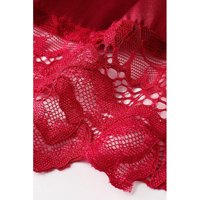 Халат жіночий довгий/короткий однотонний з мереживом, атласний, Babeyond, для дому, літній, бордовий