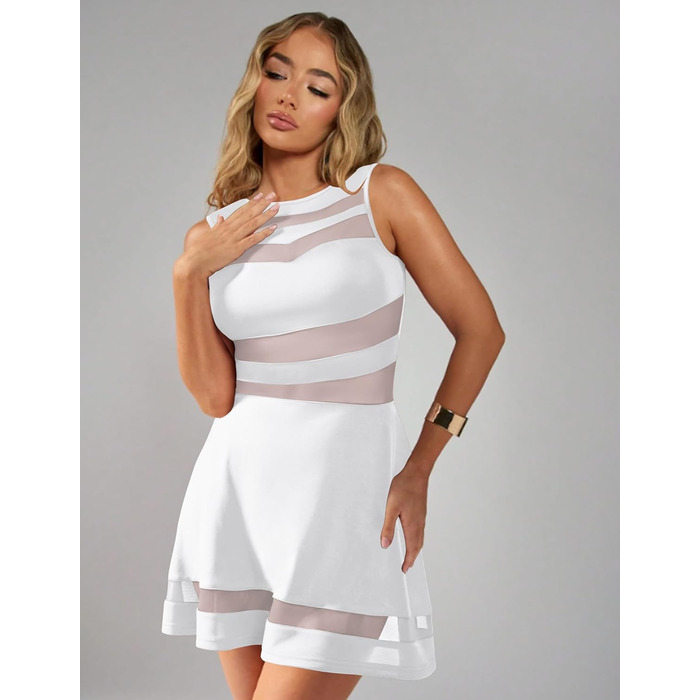 Вечірня сукня Zeagoo для жінок, коктейльна сукня Bodycon, міні-сукня на вечірку, біла (XXL)