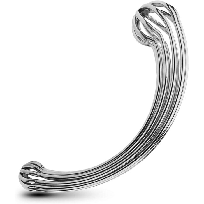 Анальний стимулятор з подвійним наконеччям для чоловіків та жінок, металевий, L, срібний