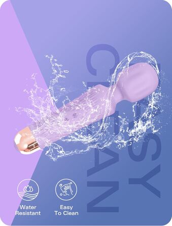 JOYANY Масажер для тіла – 3 години роботи від акумулятора, тихий та потужний мотор, водонепроникний, функція пам'яті, 20 режимів вібрації, 8 швидкостей – набір силіконових вібруючих масажерів для розслаблення м'язів (фіолетовий)