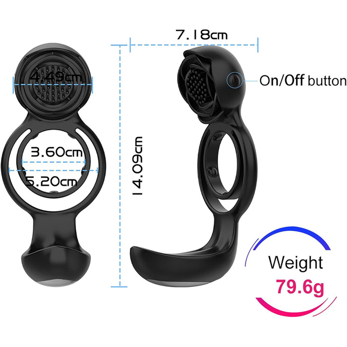 Вібраційний кільце для статевого члена TOUNID з 12 режимами вібрації, пультом дистанційного керування. Еротична іграшка для чоловіків, масажер яєчок, кок-кільце. Електрична іграшка для чоловіків, самостійна мастурбація (чорний)
