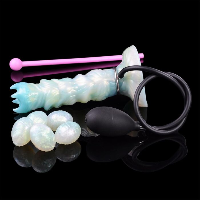 Анальний дилататор Axcroo з 5 кульками - надувний анальний плагін, дилда з вузлом, анусный дилататор, бутплаг з яйцями, вагінальний мастурбатор