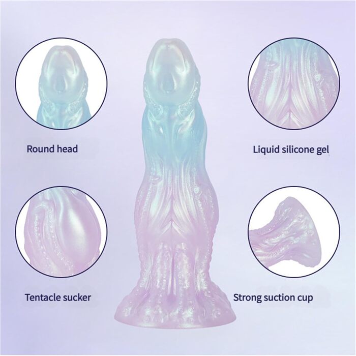 Анальний вібратор Yasexx Fantasy Monster - силіконовий дildo з присоскою для чоловіків та жінок (блакитний, L/M)