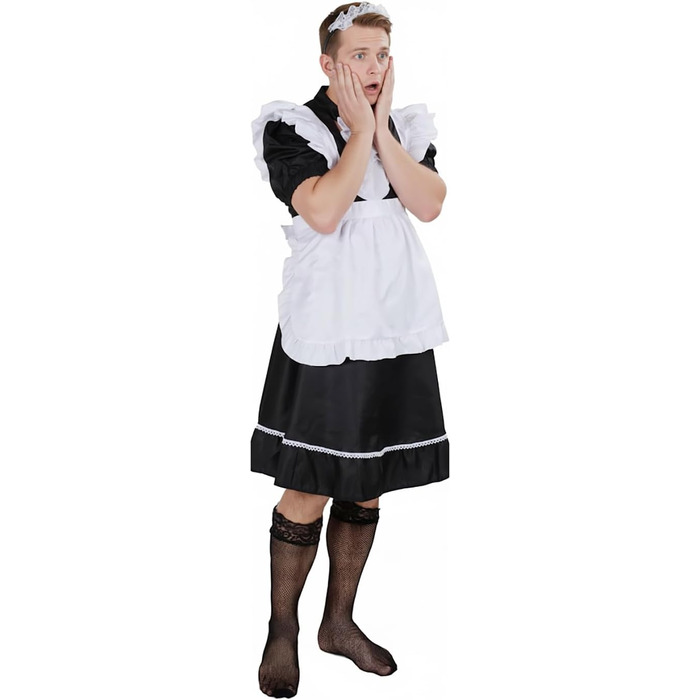 Костюм покоївки для чоловіків CoolChange Witzges | Карнавальна маскарадна сукня для вечірки | Розміри: M, L, XL