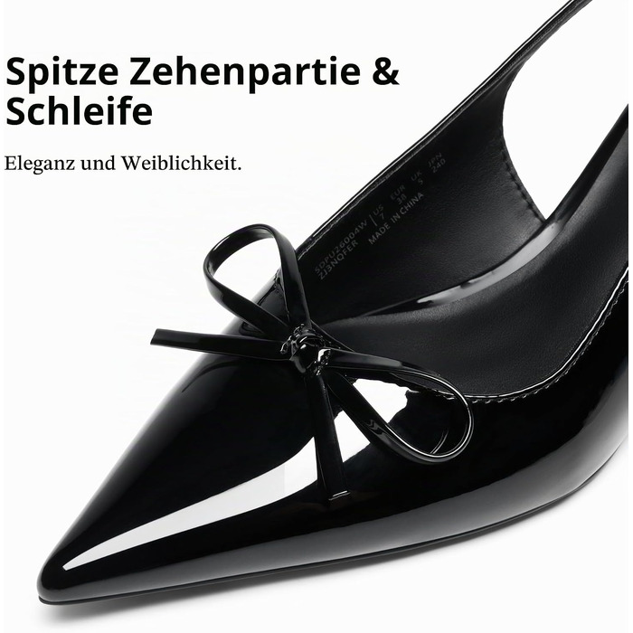 Жіночі туфлі-слінгбеки DREAM PAIRS на підборах kitten heel, чорні, розмір 39 EU