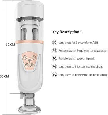 Автоматичний електричний мастурбатор-чаша з 10 телескопічними рухами та 5 швидкостями для чоловіків