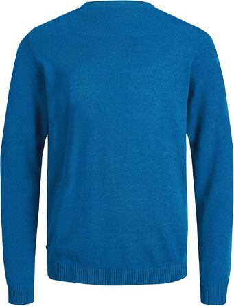 Чоловічий в'язаний светр Jack & Jones однотонний, синій (Classic Blue), розмір S