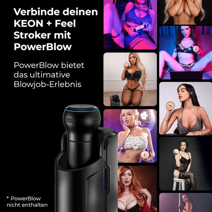 KEON Автоматичний мастурбатор для чоловіків з сумісним Stroker PowerBlow – Інтерактивний контент – Мастурбація для чоловіків – Без рук – Регульована довжина удару KEON