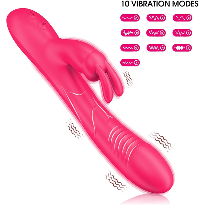 Вібратор G-Punkt для жінок, кролик, 10 режимів вібрації, рожевий