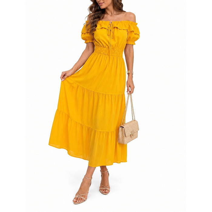 Жовта сукня maxi-хіспанка babydoll, елегантна, ХІТ XXL