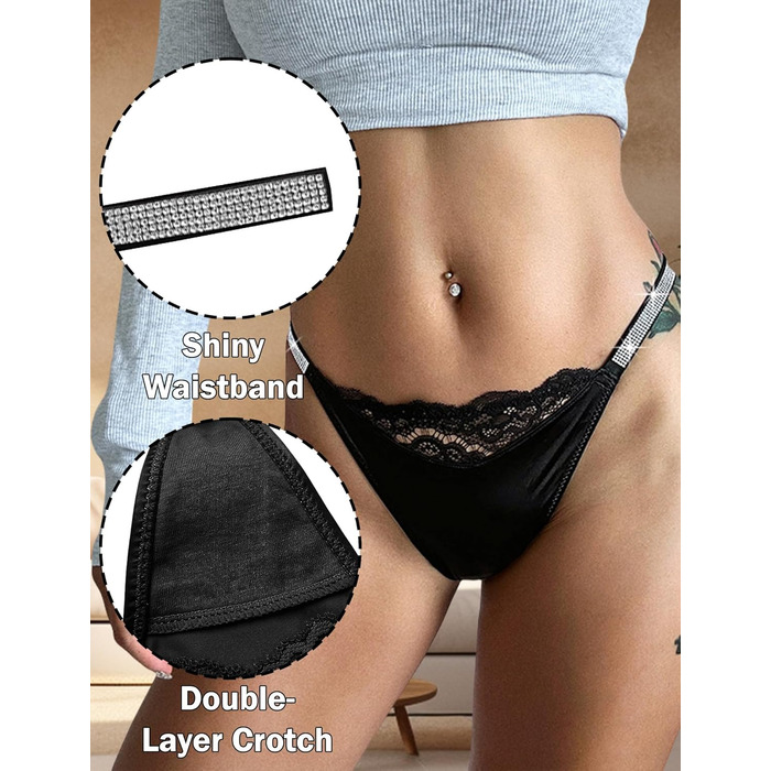 Сексуальні жіночі труси T-String з блискітками та стразами AIEOE, низька посадка, мереживо, танга, шовк, леопард, чорний