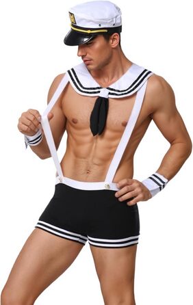 Костюм поліцейського для чоловіків: поліцейський костюм, комплект стриптера, форма, шапка, лацхави, білий, універсальний розмір