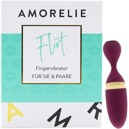 AMORELIE Flirt – Вібратор для пальців | Водонепроникний | З м'якого силікону, Червоний