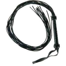 Чорна ге́ртка з преміум-шкіри буйвола, 95 см - ручної роботи, для сексу та SM