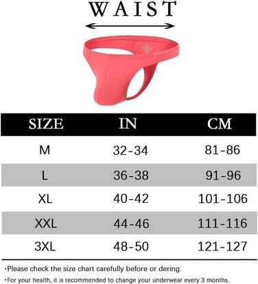 Танга для чоловіків BIATWOWR з еластичного матеріалу без етикетки, червоний (XXL)