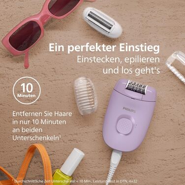 Епілятор Philips Series 2000 BRE237/00 мережевий, пристрій для видалення волосся, чорний