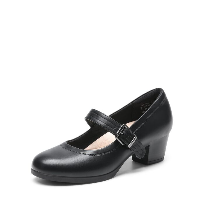 Жіночі туфлі Mary Jane DREAM PAIRS на масивному високому каблуку, класичні чорні pumps для вечірніх суконь (розмір 41 EU, чорний)