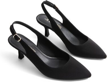 Жіночі туфлі-човники Dream Pairs Slingback на підборах, чорна замша, розмір 41 EU