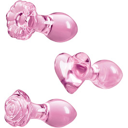 Анальний масажер Buttplug Kleine rosa Glas - набір скляних анальних кульок та дildo для дорослих