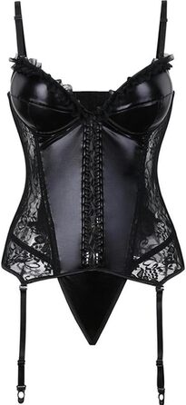 Корсет-формувальна білизна CABULE Punk-стиль, чорний, з блискавкою та бретелями, розмір XXL, артикул 8558