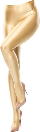 Штрипки Iss O. Ouvert: блискучі, непрозорі, з відкритим кроком (L, золото)