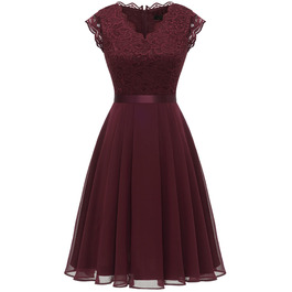 Сукня коктейльна Dressystar жіноча бордового кольору, довжина міні, для вечірки та весілля