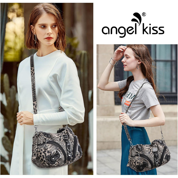 Жіноча сумка-хобо Angelkiss 2 в 1: великий гаманець та сумка через плече на кожен день (Коричневий/Чорний леопардовий принт)