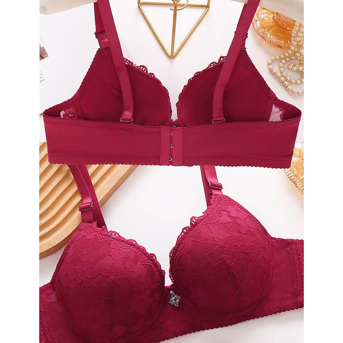 3 шт. Комплект класичних мереживних бюстгальтерів BHS для жінок з кісточками, спортивний пуш-ап, регульований бюст, комфортний, безшовний, з підкладкою, сексуальний, для тренувань, сну, нижня білизна, 80B