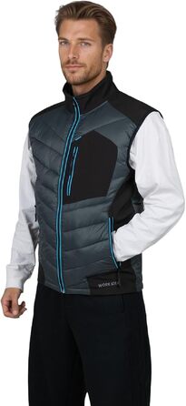 Чоловічий жилет Softshell WORK IDEA: водовідштовхуючий, вітрозахисний, дихаючий спортивний жилет для бігу, їзди на велосипеді, гольфу та роботи (Сірий, XXL)