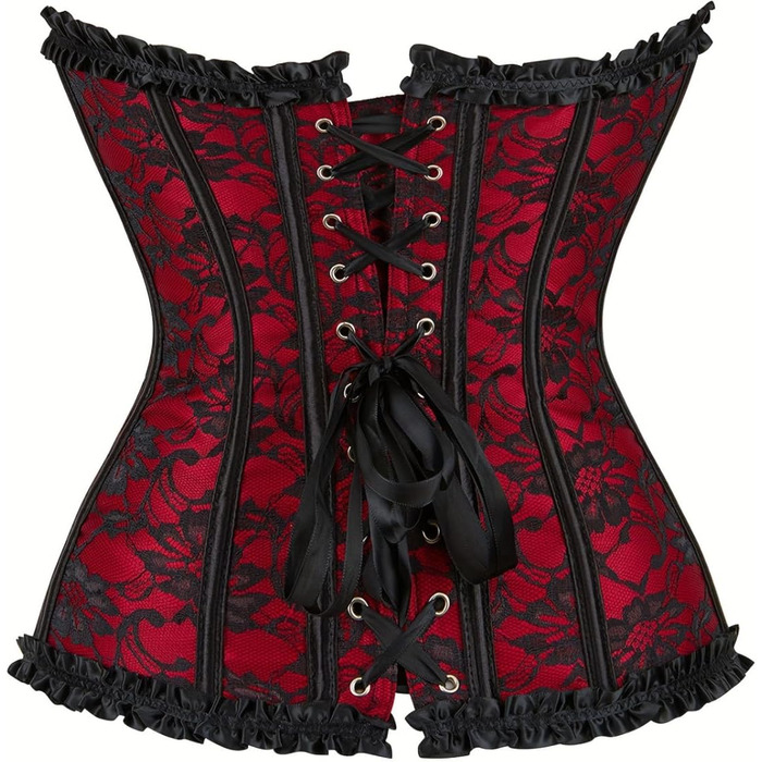 Корсет для жінок KUOSE з квітковим принтом, великі розміри 6XL, червоний