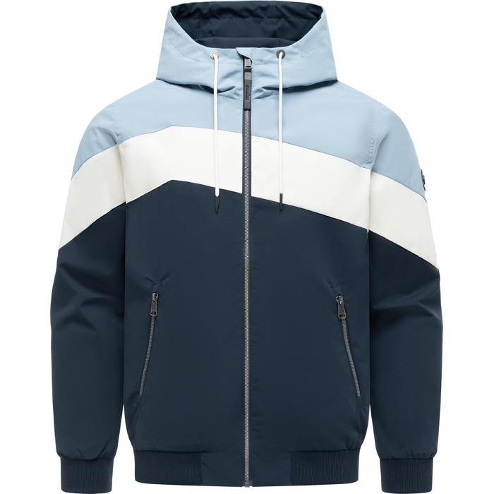 Чоловіча легка демісезонна куртка Ragwear Stewie Block: водонепроникна та дихаюча з капюшоном, Dusty Blue, розмір S-4 (M)