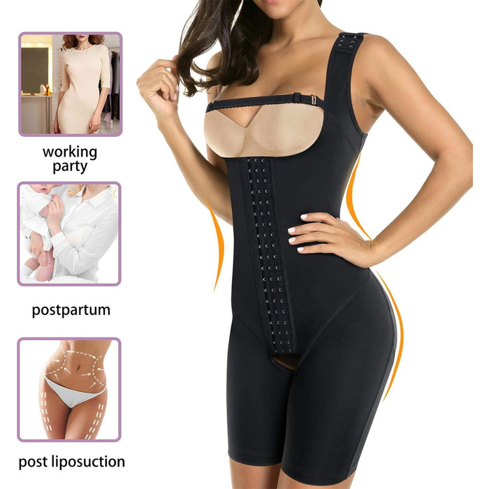 Корсет-боді KUMAYES для жінок, фігуроформуючий, бандаж після пологів, чорний, форма одягу Shapewear, з гачками
