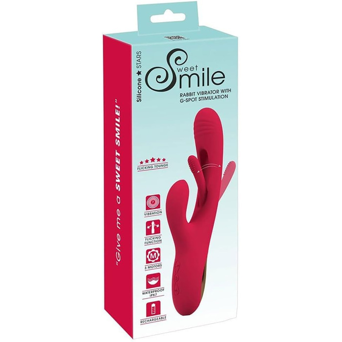 Вібратор Sweet Smile Rabbit з G-Spot стимуляцією, обертання, 14,1 см