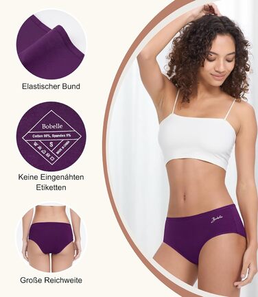 Бобель Труси жіночі бавовняні, 5 шт. у пакунку, дихаюча тканина, м'які, еластичні сліпи (S-XXL), кольорові