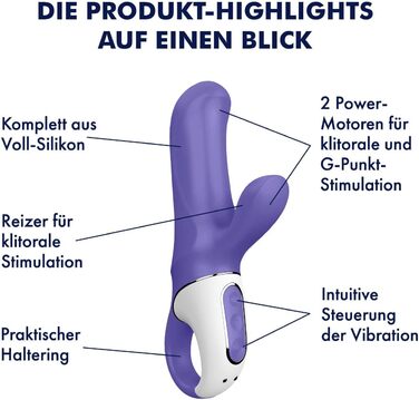 Вібратор Satisfyer Magic Bunny | Стимулятор G-точки та клітора | 12 режимів вібрації | Іграшка для дорослих | Водостійкий (IPX7) | Перезаряджається