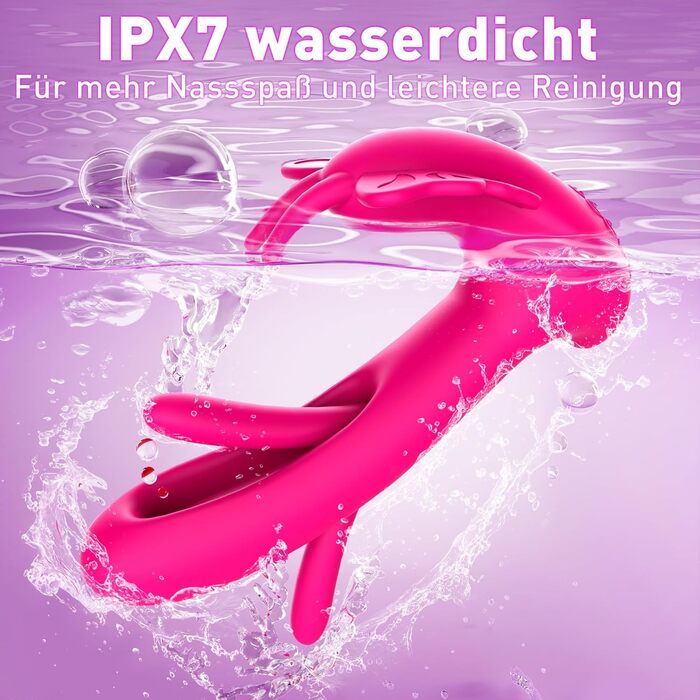 Вібратор для жінок G-точка та клітора - секс-іграшка з 9 режимами вібрації, 4в1, кролик, рожевий