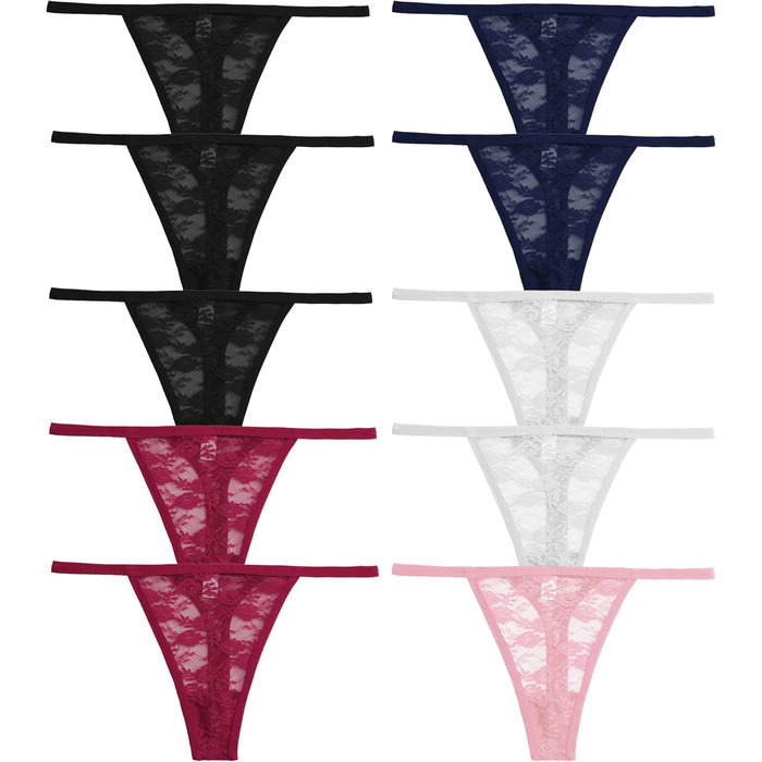 Набір трусиків-танга з мережива FINETOO (10 шт.) для жінок. Сексуальна білизна, трусики, танга, мереживні трусики, S-XL