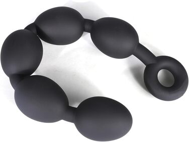 Анальний плагін Axcroo Extra Lang з ланцюжком та 7 кульок, силікон, стимулятор простати, для чоловіків та жінок