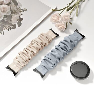Еластичний тканинний ремінець для Google Pixel Watch 3 41mm, Pixel Watch 2, Pixel Watch — набір 2 шт. (Сяйво зірок / Небесно-блакитний), 5.55-6.5 дюймів