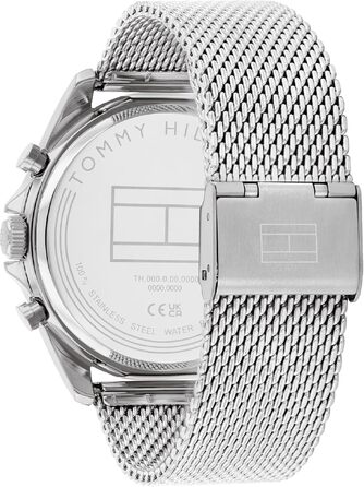 Чоловічий кварцовий годинник Tommy Hilfiger з багатофункціональним циферблатом, сталевим міш-браслетом сріблястого кольору та шкіряним ремінцем Green Mesh