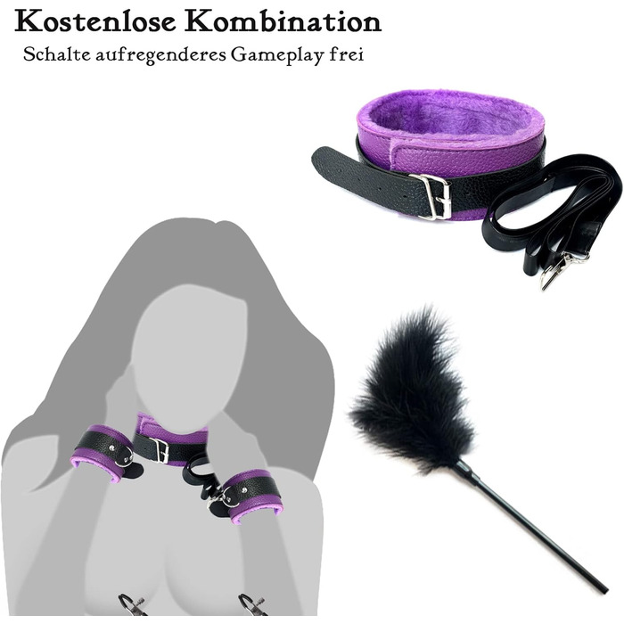 Набір для БДСМ: наручники, аналплаг, чік, пета, набір 18 предметів для пар