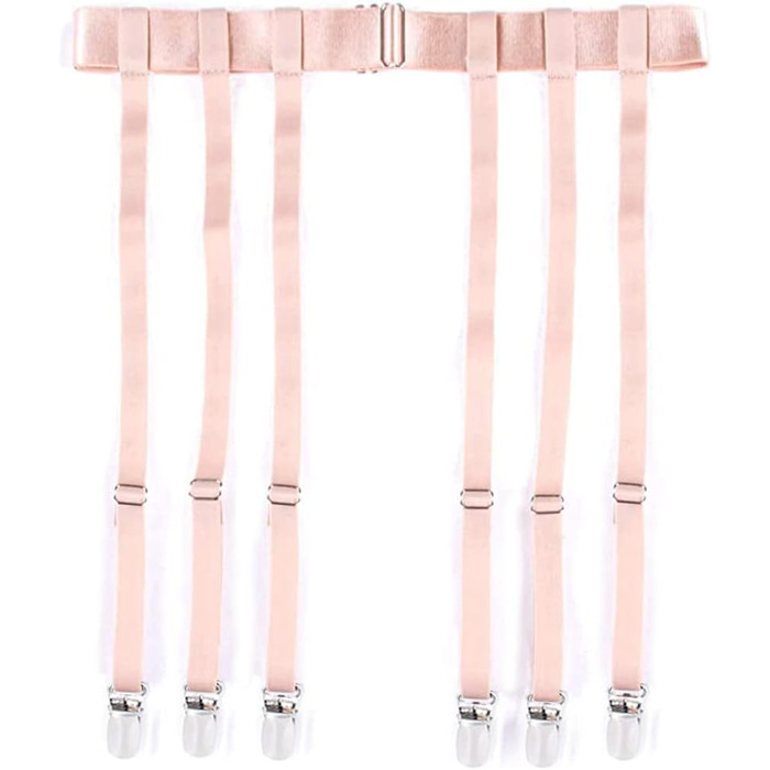 Гірчичний пояс на стегна з металевими кліпсами, 6 шкіряних ремінців з зажимами для підтяжок