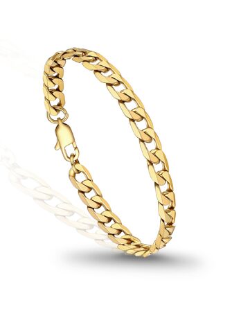 Чоловічий сталевий браслет-ланцюг PROSTEEL (панцирний), нержавіюча сталь, золотистий колір, 23 см, ширина 6 мм