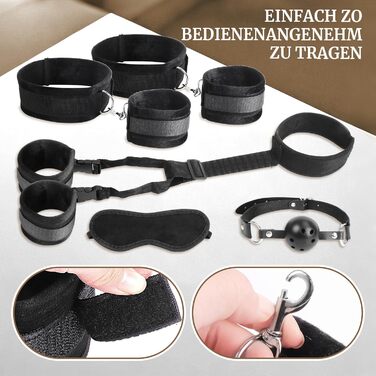 Набір для БДСМ для пар: кайдани, наручники, фіксатори для ніг та рота. Міцний набір для сексуальних ігор.