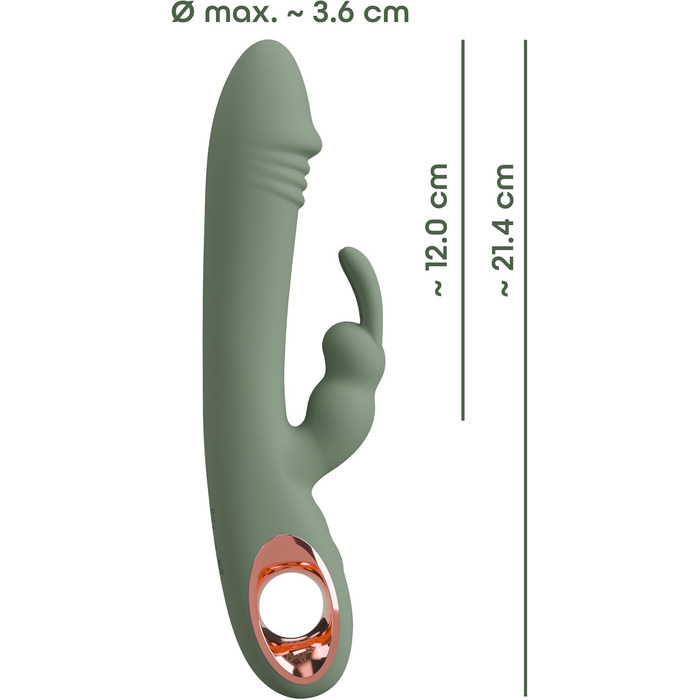 Вібратор You2Toys Slim Rabbit, зелений, 3,6 см
