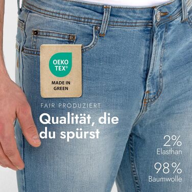 Чоловічі джинси BARBONS Regular-Fit Stretch — класичні прямі штани преміум-якості для бізнесу та дозвілля, світло-блакитні (38W / 30L)