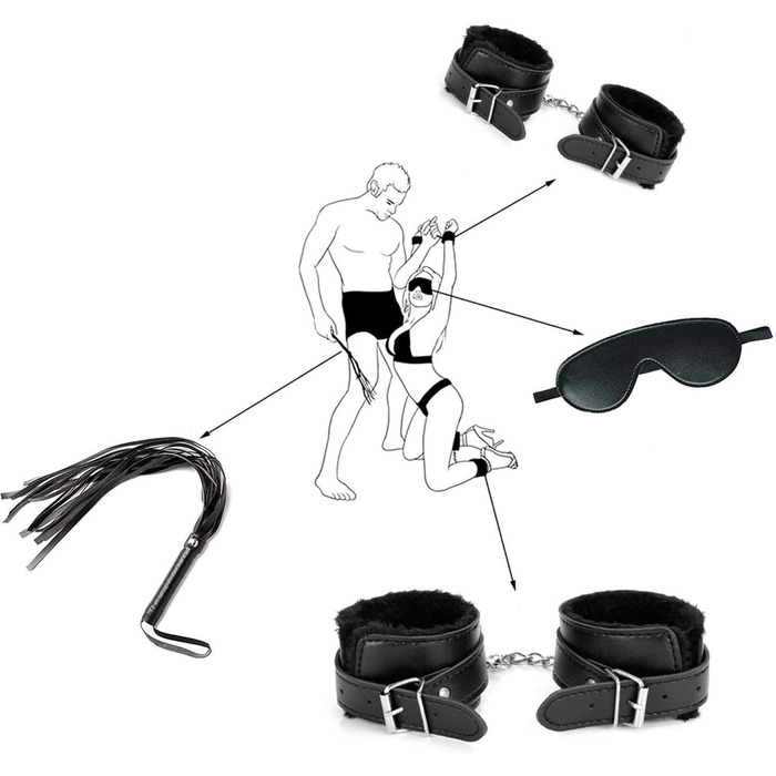 Набір для БДСМ-ігор Qoosea 18 шт. з наручниками та маскою для пар, фетиш-іграшки для дорослих