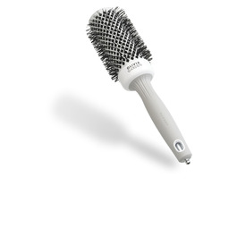 Керамічна кругла щітка для волосся Olivia Garden Expert Blowout Shine (45 мм, XS) — антистатична, для гладких та блискучих локонів, біло-сіра